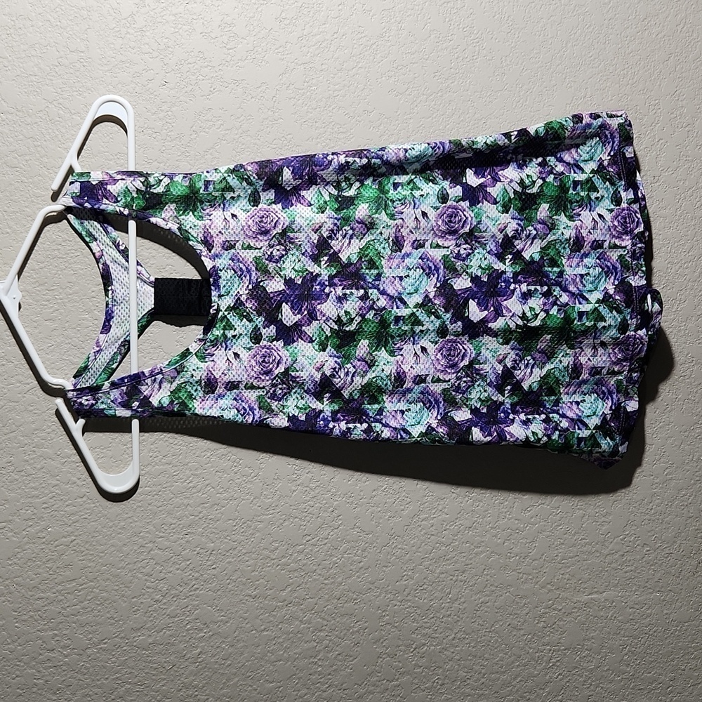 BCG Tank Top Womens Size S Tru Wick Floral Athletic Racerback Running